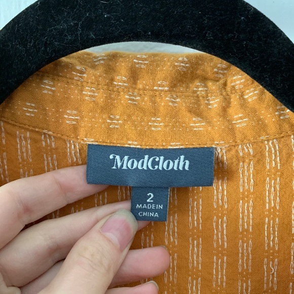 ModCloth Mustard Shirt Dress Size 2 - Picture 8 of 15